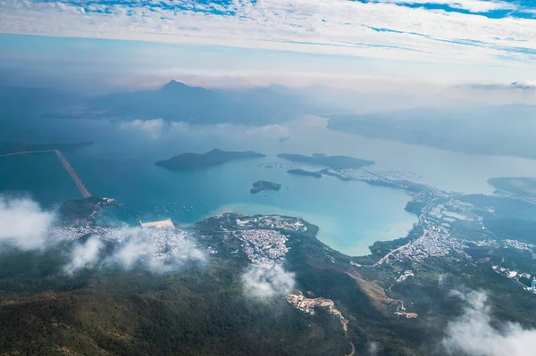 Эпическая Воздушная Панорама Района Тай Гонконг Дневное Время — стоковое фото