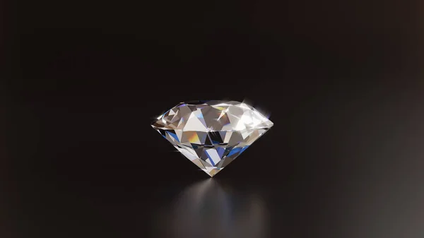 Блискучий Діамант Темному Тлі Ізольований — стокове фото