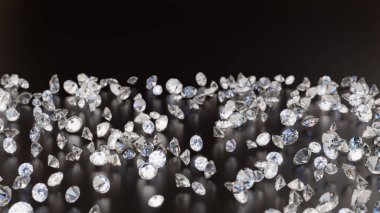 A group of Diamonds in dark background, nobody