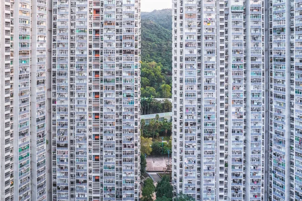 Αφηρημένη Άποψη Της Δημόσιας Στέγασης Στο Shan Χονγκ Κονγκ Υπαίθρια — Φωτογραφία Αρχείου
