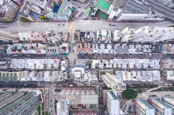 Epic Aerial Old Buildings Tokwawan Kowloon Hong Kong Vista Superior —  Fotos de Stock