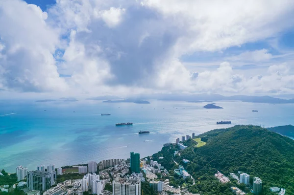 Schöne Luftaufnahme Des Pok Lam Und Der Insel Lamma Südlich — Stockfoto