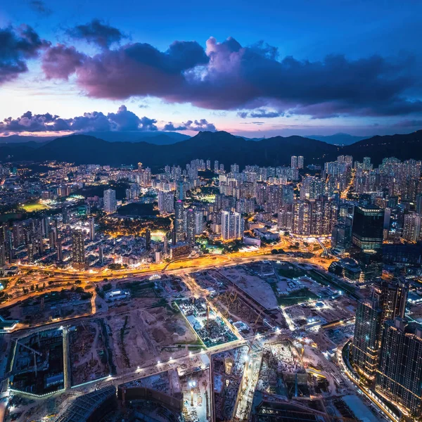 Επική Εναέρια Άποψη Του Μεγάλου Εργοταξίου Στο Kai Tak Kowloon — Φωτογραφία Αρχείου