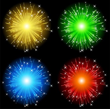 Abstract colorful firework  background clipart