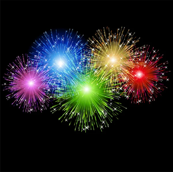 Abstract colorful firework  background — Stock Vector