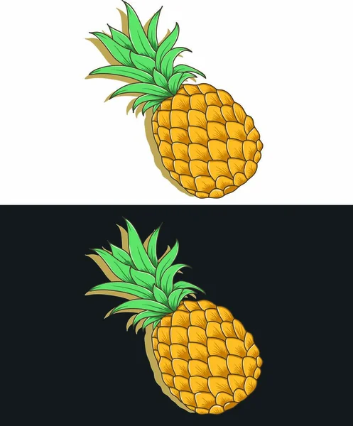 Piña Amarilla Ilustración Vectorialcualquier Cambio Puede Ser Posible — Archivo Imágenes Vectoriales