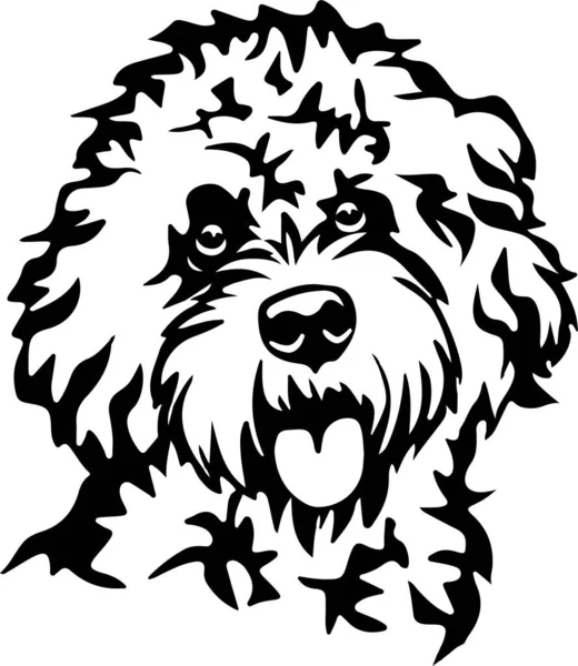 Cockapoo Svg Portrait Vecor Graphic Art Dog Head Cut File — Stock Vector