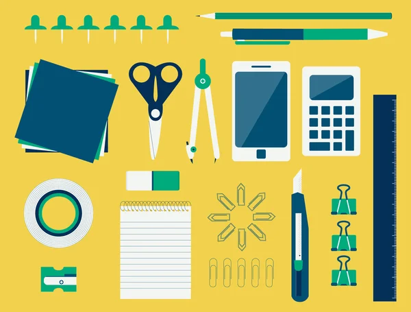 Office supplies (flat design) — Stock Photo, Image