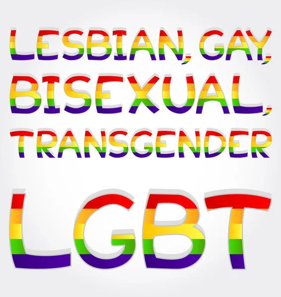 Lesbianas, gays, bisexuales, transexuales, lgbt frase — Vector de stock