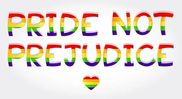 "Pride not prejudice" phrase — Stock Vector