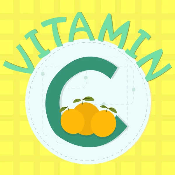 Diseño colorido de la vitamina C — Vector de stock