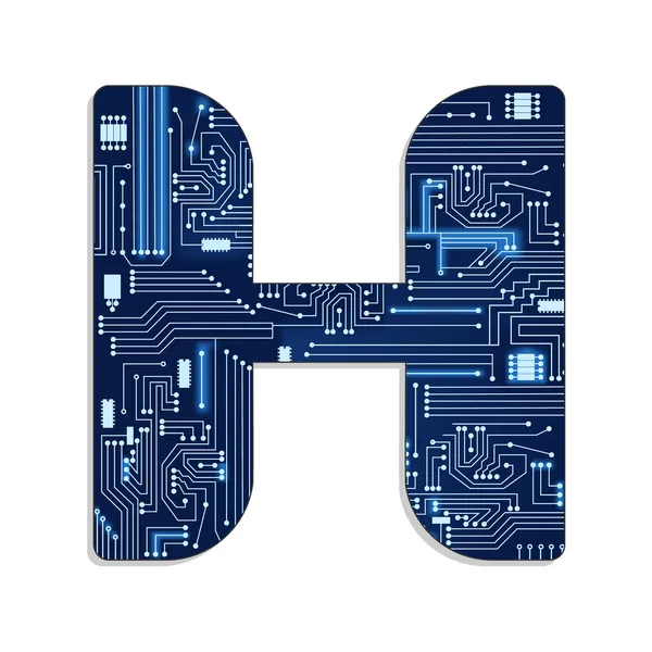 "h" betű technológia stilizált ábécé — Stock Vector