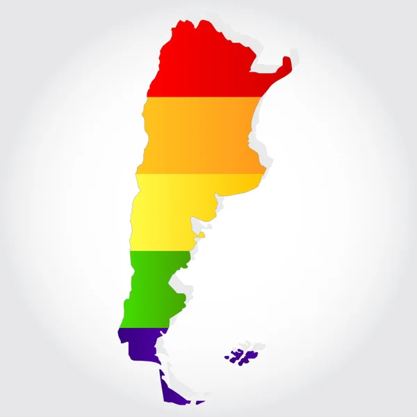 Bandeira do arco-íris no contorno da Argentina —  Vetores de Stock