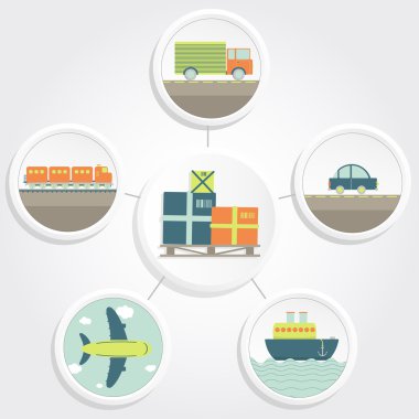 Orders, freight and transportation clipart