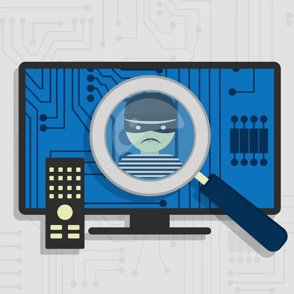 Malwares détectés sur smart tv — Image vectorielle