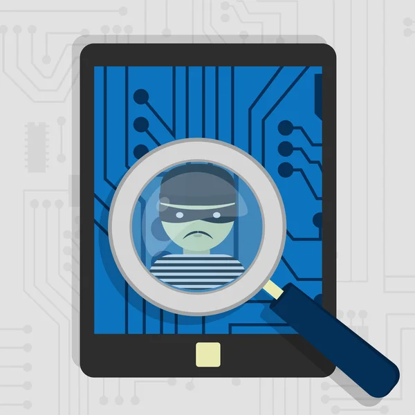 Malware détecté sur tablette — Image vectorielle