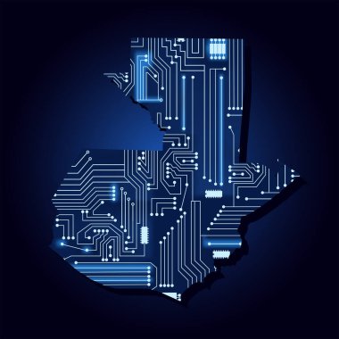 Teknolojik elektronik devreli Guatemala 'nın Contour haritası.