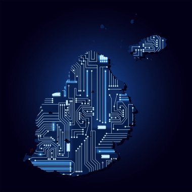 Mauritius 'un teknolojik elektronik devre haritası..