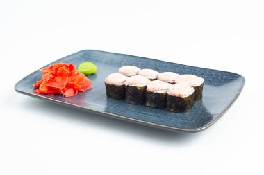 Japon ulusal mutfağı beyaz arka planda izole edilmiş.