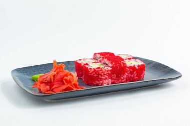 Japon ulusal mutfağı beyaz arka planda izole edilmiş.