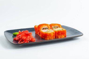 Japon ulusal mutfağı beyaz arka planda izole edilmiş.