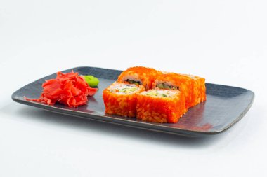 Japon ulusal mutfağı beyaz arka planda izole edilmiş.