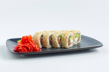 Japon ulusal mutfağı beyaz arka planda izole edilmiş.