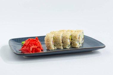 Japon ulusal mutfağı beyaz arka planda izole edilmiş.