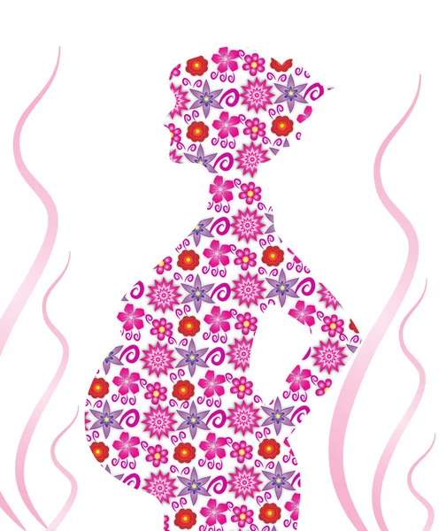 Pregnant from flowers — Stock Vector