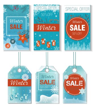 Kış indirimi. Özel teklif ilanı, afiş, hikaye, poster illüstrasyonları.