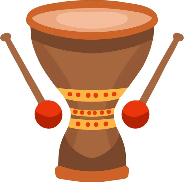 Africký hudební nástroj, djembe drum. Vektorová ilustrace. — Stockový vektor