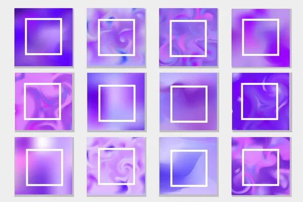 Establecer gradientes abstractos en color lila de moda 2022 - Muy Peri. Fondo de fondo para póster, plantilla vacía para su diseño. Vector — Archivo Imágenes Vectoriales