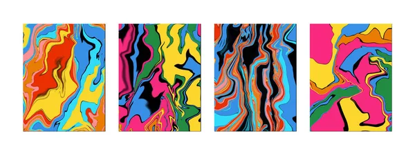 Psychedelische flüssige bunte moderne Einbände. Säureflüssigkeitsgefälle Plakat. Zeitgenössische futuristische Vorlage für Ihr Design. Vektorillustration. — Stockvektor