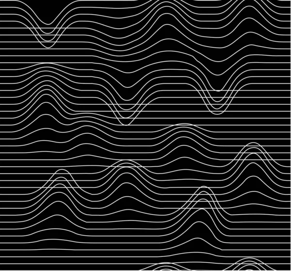 Verzerrte Raster nahtlose Muster. Panne. Retrowelle, Synthwelle, Dampfwelle. Technologie Schwarz-Weiß-Hintergrund. Banner, Druck, Tapete. Vektorillustration — Stockvektor