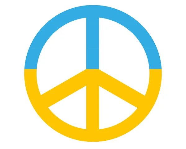 Ukraine flag in peace symbol, flat vector illustration — Stock Vector
