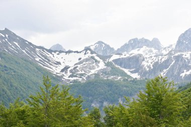 Arnavutluk 'un Vermosh kentindeki kuzey Arnavut dağları. Arnavutluk 'u ziyaret et