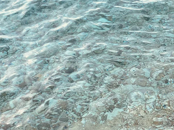 Μπλε Θαλασσινό Νερό Υφή Φόντο Επιφάνεια Της Θάλασσας Copy Space — Φωτογραφία Αρχείου