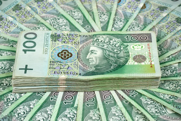 Гроші Польський злотий — стокове фото