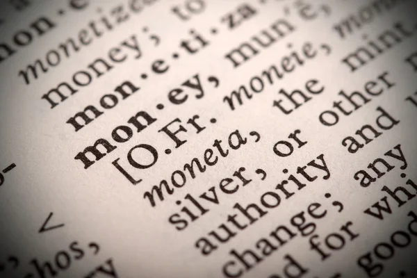Money Definition — Stock Photo, Image