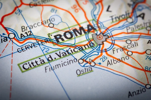 Roma yol haritası üzerinde — Stok fotoğraf