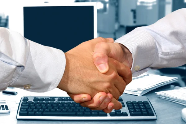 Business Handshake in Office — Stock Photo, Image