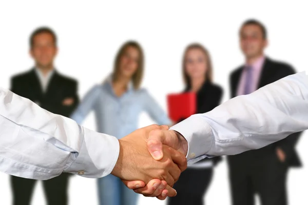 Handshake and Business Team — Stock Photo, Image