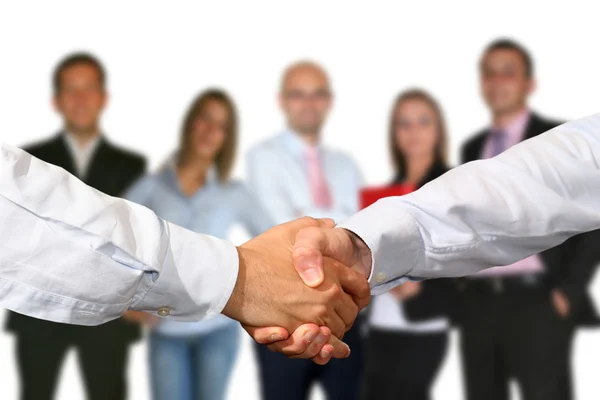 Handshake and Business Team — Stock Photo, Image