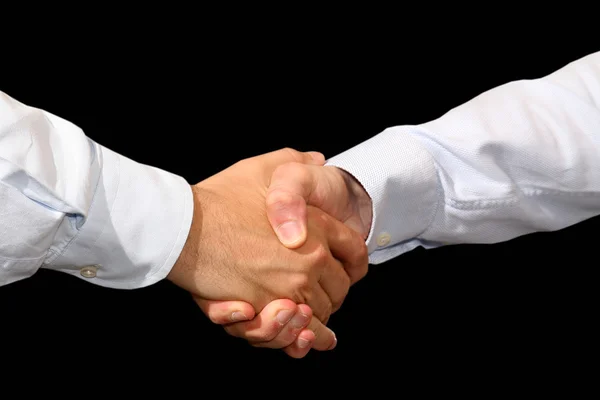 Business Handshake on Black Background — Stock Photo, Image