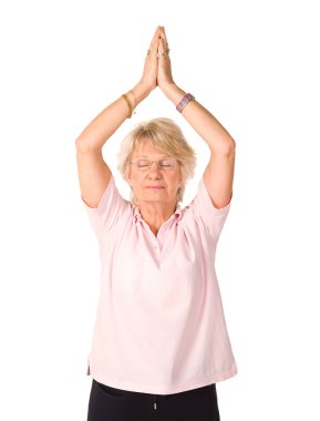 yoga konumda Olgun kadın