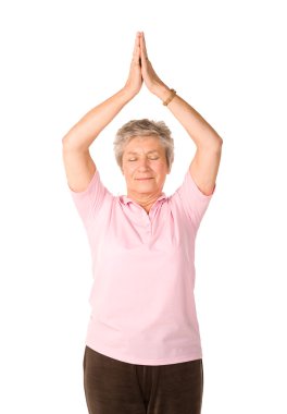 yoga konumda Olgun kadın