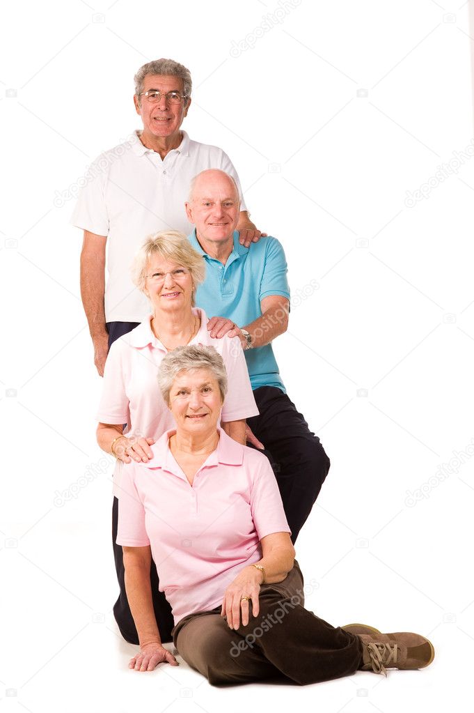 Group of mature exercise friends