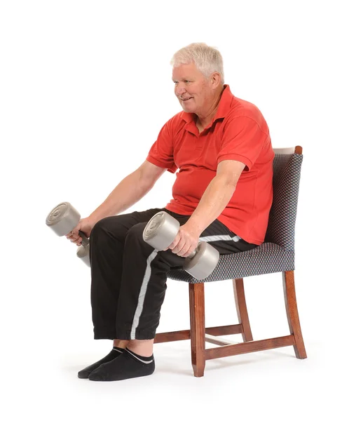 Senior retired man exercising — Stock Photo, Image