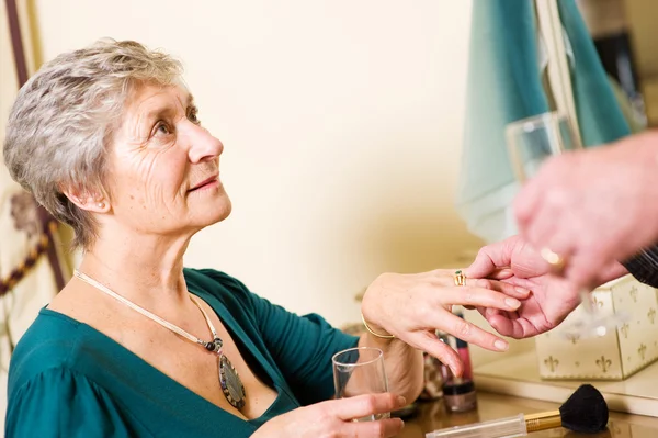 Romantic mature older couple — Stock Photo, Image