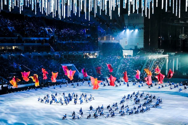 Eröffnungszeremonie der Winter-Paralympics 2014, Sotschi, Russischer Verband Stockbild